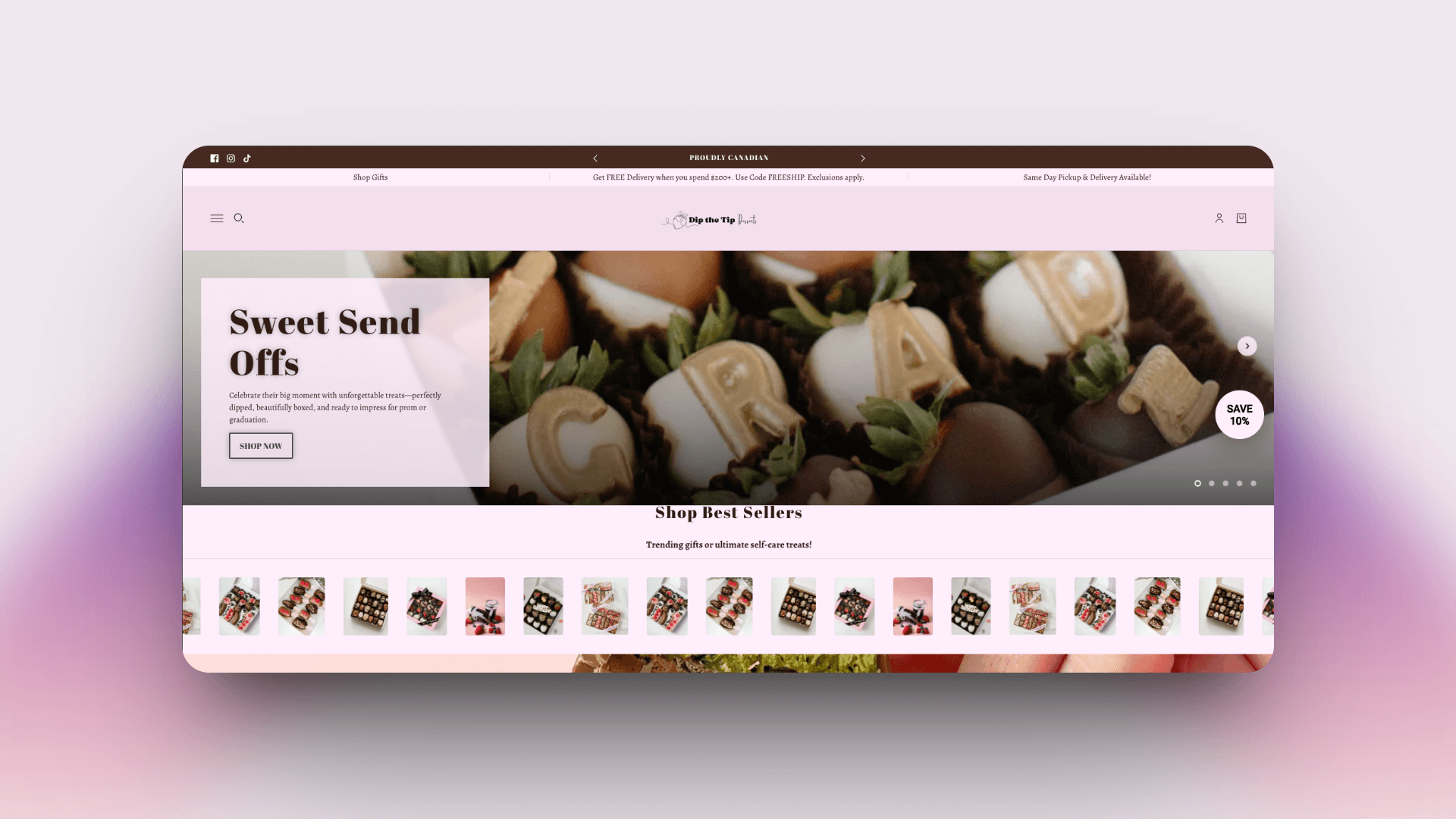 Dip the Tip Desserts — E-commerce website by Usama